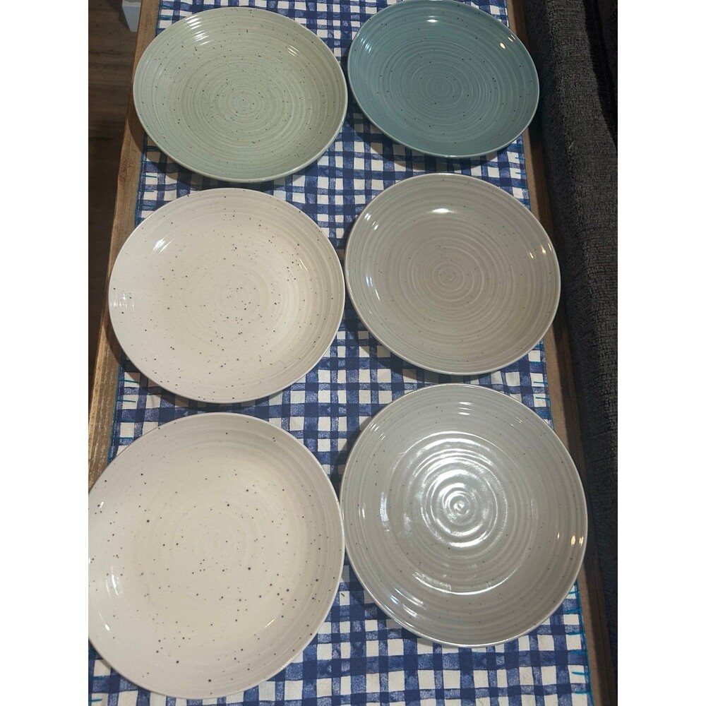 Sango Salad Plates Speckled Rustic 8.5” Diameter Set of 6